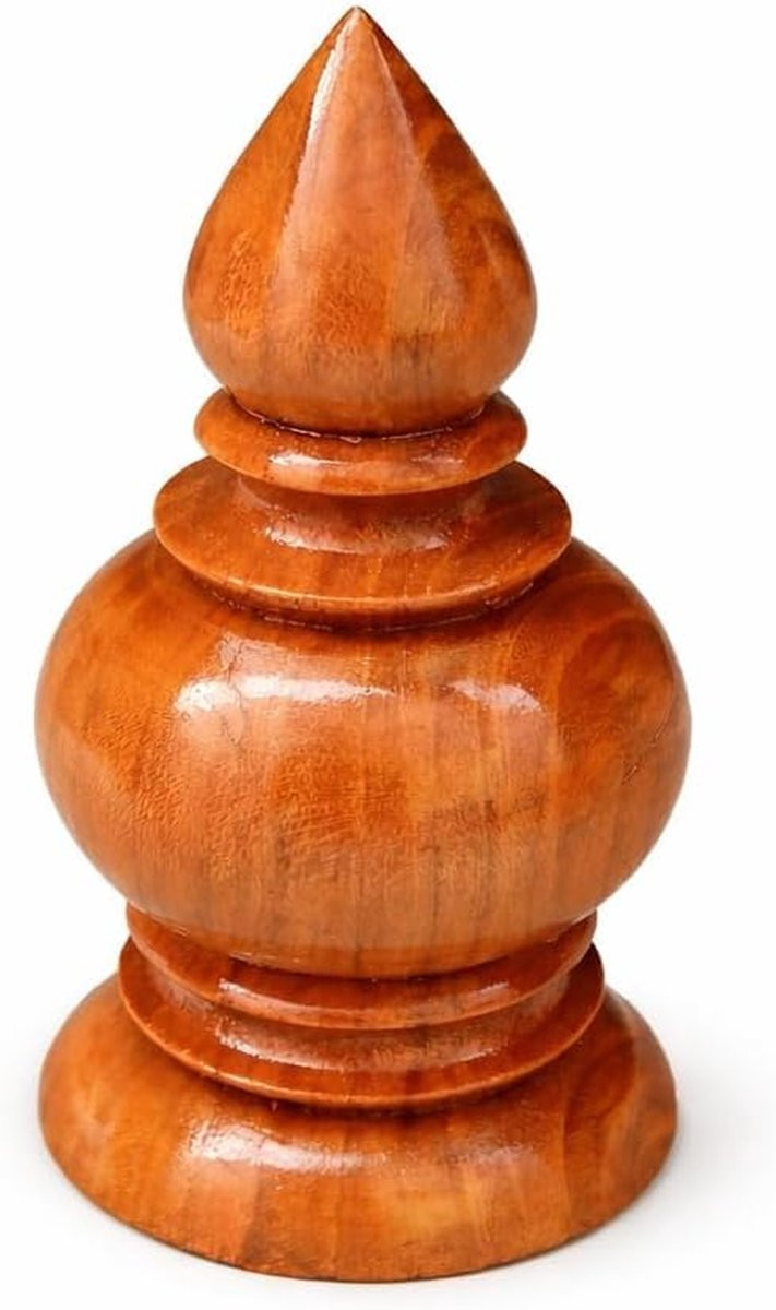 Houten Kalasam Decoratie Vaas - Gepolijst Teakhout - Koperkleurig