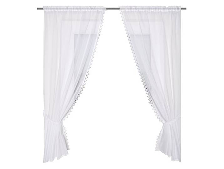 Home fashion 046/394-0105 125X0075CM Raffgarnitur Batist, Stoff, Weiß, 125 x 75 cm