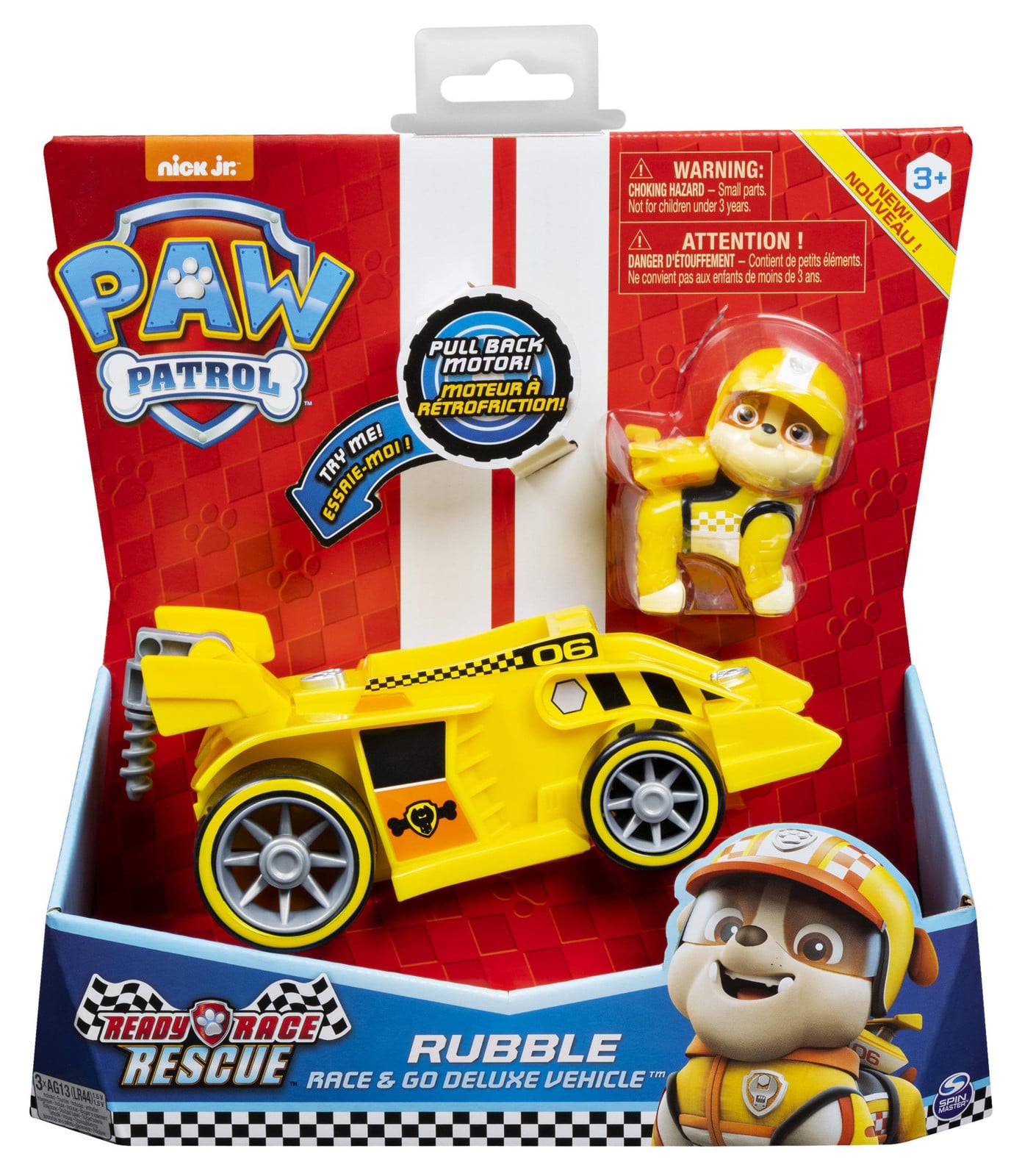 Spin Master Paw Patrol Rubble's Race & Go Deluxe basisvoertuig met figuurtje