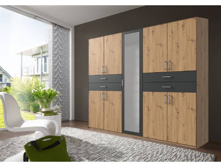 Drehtürenschrank Taiga 225cm Braun/Eiche Artisan Dekor