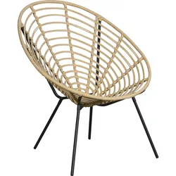 Ebuy24, Gartenstühle, Kamo Gartenstuhl/Lehnstuhl schwarz/natur.