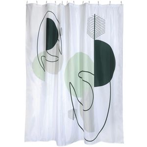 MSV Duschvorhang Anti-Schimmel Minimalist, 180 x 200 cm, wasserabweisend, waschbar, aus Polyester, mit Motiv