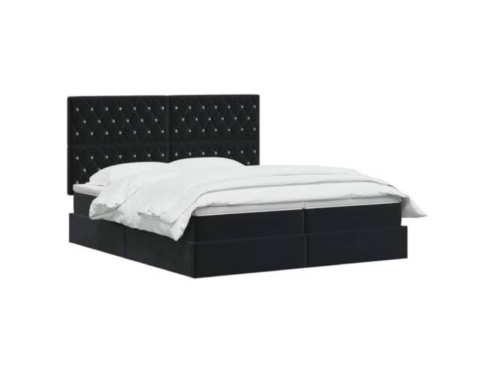 vidaXL Aufbewahrungsbett mit Kopfteil Schwarz 180 x 200 cm Samt Einfacher Zugang zum Stauraum unter dem Bett, Passt zu modernen Schlafzimmern, Komfort für alle Schlafpositionen