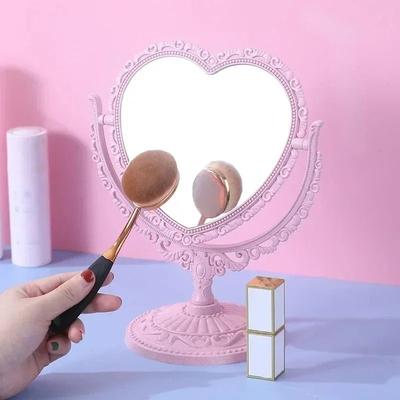 Uplift Essentials European Retro Heart Princess Vanity Mirror oblong White