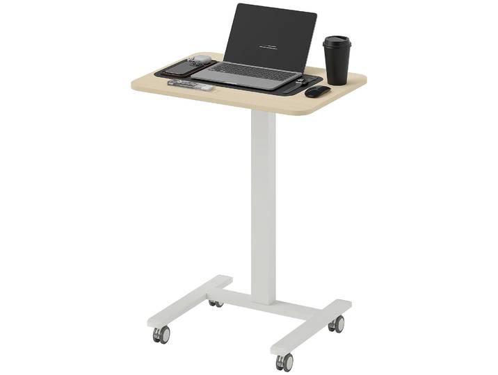 Vinsetto Computertisch Höhenverstellbar, Steh-Sitz Laptoptisch mit Rollen