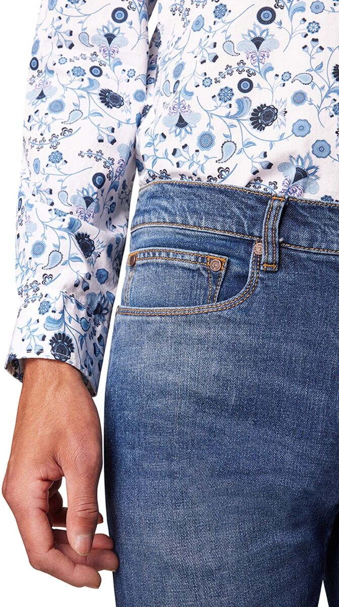 Pierre Cardin Modern Fit blau used whisker 38, Länge 34