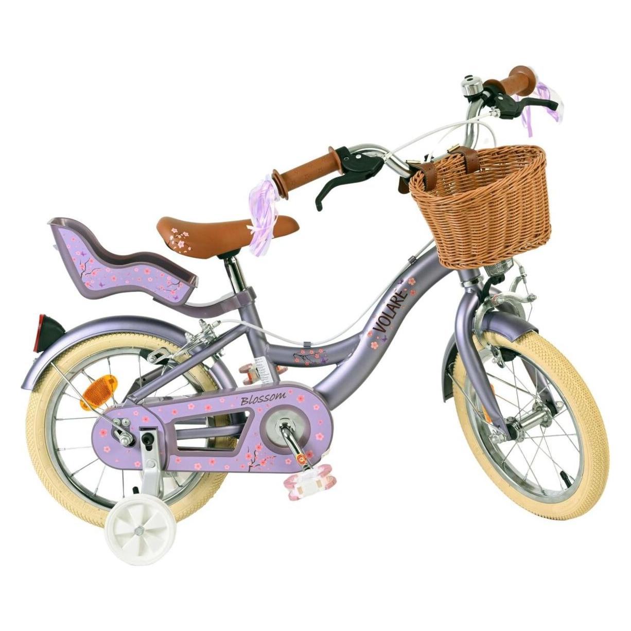 Volare Blossom Kinderfahrrad - Mädchen - 14 Zoll - Lila - Zwei Handbremsen (14") (64335622)