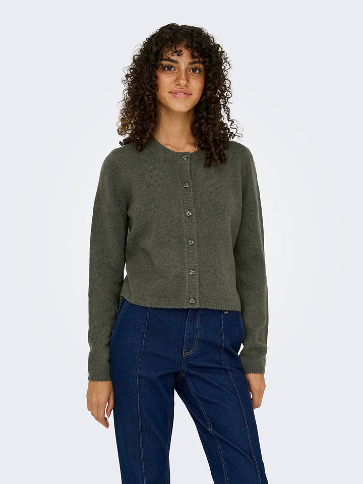 JDY Cardigan "Chloe" in Dunkelgrün - M