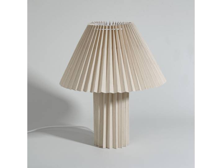 Beige Plisseelampe, H40 cm
