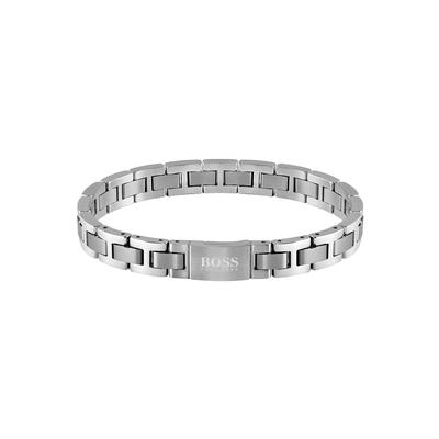 Armband BOSS "Schmuck Edelstahl Armschmuck Gliederkette METAL LINK", silber (edelstahlfarben), Armbänder, Herren, 21cm, Edelstahl, Armband