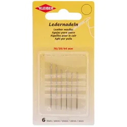 Kleiber Ledernadeln, 0,70–0,90 mm, Länge: 36–44 mm, 6 Stück