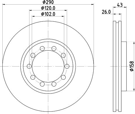 Don Bremsscheibe Pcd22222 290mm 26mm Für Renault Trucks