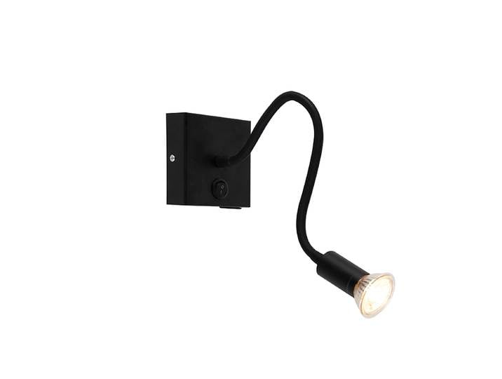 Applique murale flexible moderne USB noire - Zeno