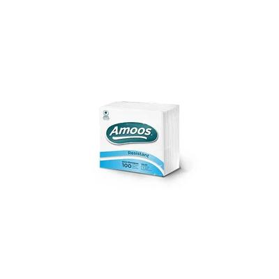 Servietten 33x33 1Fl Weiß Amoos 3x100un