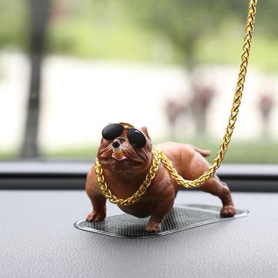 Inspired Deals Bully Dog Dashboard Figurine Resin Car Interior Decoration Ornament brown