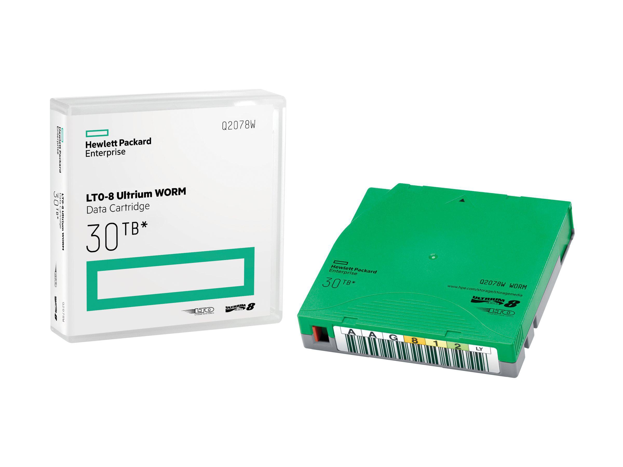 HPE LTO-8 Ultrium 30TB WORM Data Cartridge, Leeres Datenband, LTO, 30 TB,