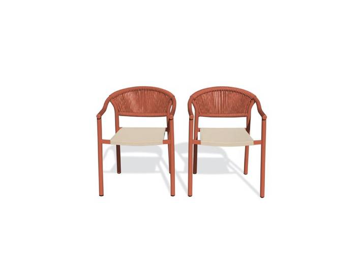 Lot de 2 fauteuils de jardin - Terracotta - SUMBA