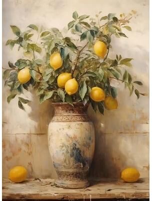 Inspired Finds Retro Lemon Garden Canvas Wall Art Print For Summer Home Decor And Modern Living Spaces countryside Lemon Harvest 11.81x15.75in