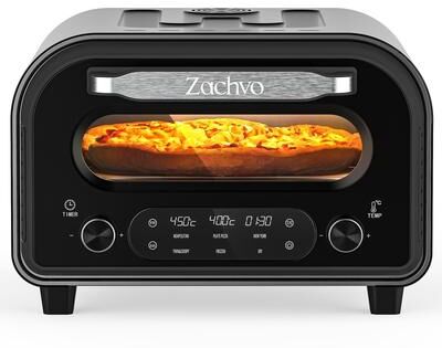 ZACHVO Electric Pizza Oven For 12in. Pizza With 5 Presets
