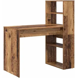 vidaXL Schreibtisch mit Regal Altholz 113 x 54 x 120 cm Holzwerkstoff