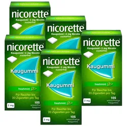 nicorette Kaugummi 2mg freshmint Set 5X105 St