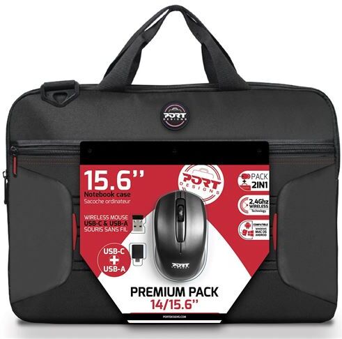Port Mala  Designs Premium  Pack átil 15.6" Preto + rato