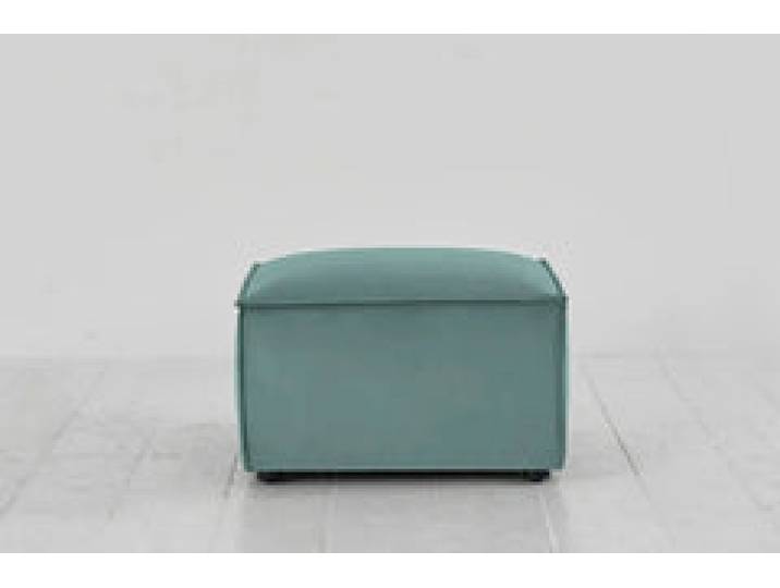 Polsterhocker Model 03, Bergblau