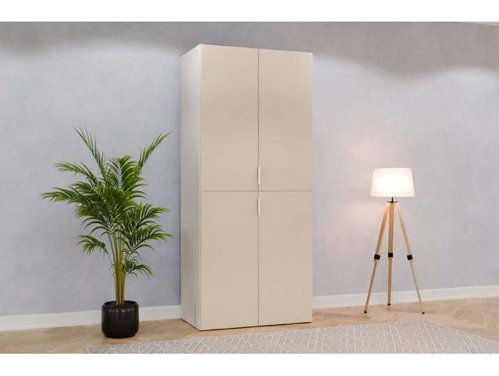 Badezimmer Einbauschrank nach Maß - RAL 1015 Hellelfenbein - 240x104x62cm - Individuell konfigurieren