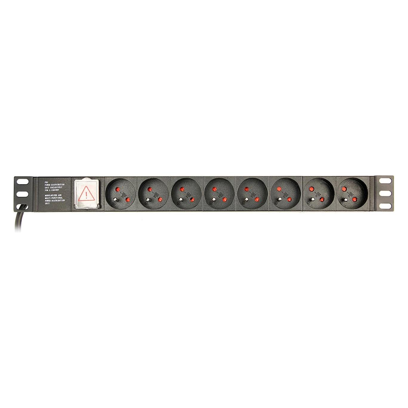 Gembird EG-PDU-014-F Rack-Stromverteilungseinheit (8 FR-Buchsen 1 HE 16 A Schuko-Stecker 3... (EG-PDU-014-F)