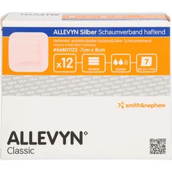 Allevyn Silber Schaumverband Haftend 7x8cm 12 ST