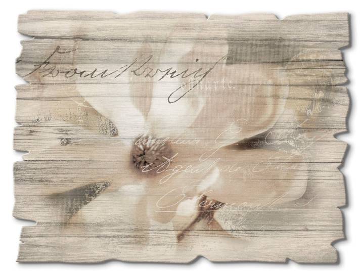 Holzbild ARTLAND Magnolie_Detail , weiss (farbe bild(er): weiß), B:40cm H:30cm, Bilder, Holzbild