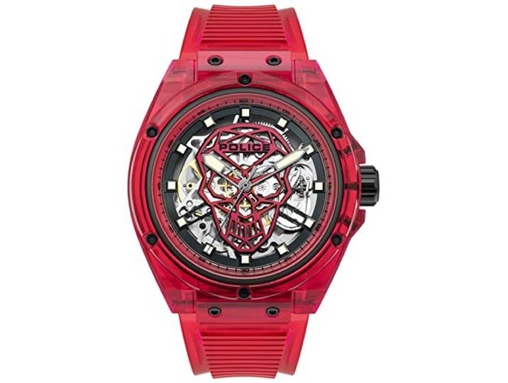 Police Horloges Translucent Herenhorloge, analoog, automatisch, met siliconen armband PL.15924JPR-16P