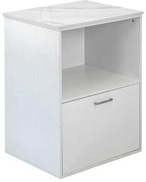 Madison and Park AVIGNON Towel Warmer Station Cabinet Spa Salon Towel Steamer Storage, White - N/A