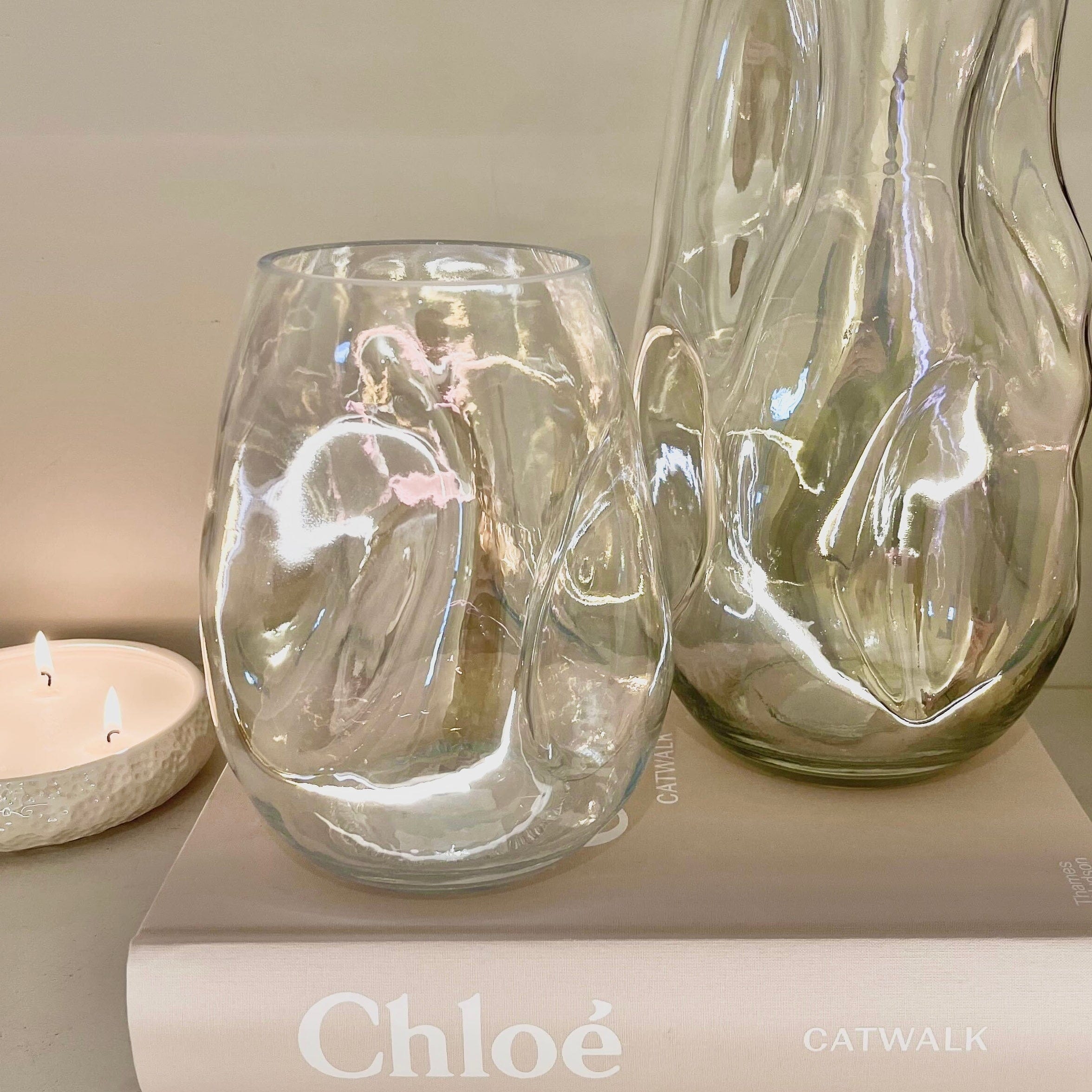 Arina Mini Decorative Iridescent Glass Abstract Vase