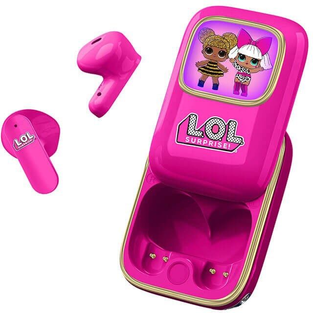 L.O.L. Surprise OTL True Wireless In-Ear Headset m. Skub-Op Opladningsetui - Lyserød