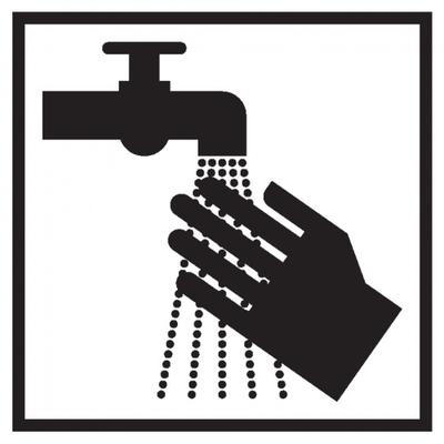 Aufkleber I Türschild Piktogramm Hände waschen, Folie, selbstklebend, 150x150mm