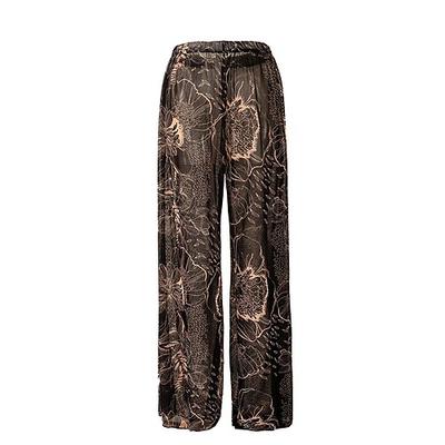 Damen Strandurlaubshose Fließende, lässige Palazzo-Hose Weitbeinige Hose Grafik Boho Locker Chiffon UV Schutz Atmungsaktiv Unterteile Surfen Strand Urlaub Herbst