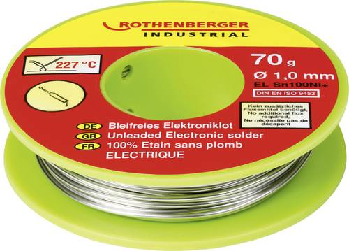 Rothenberger Industrial Bleifreies Elektroniklot 70g Lötzinn, bleifrei