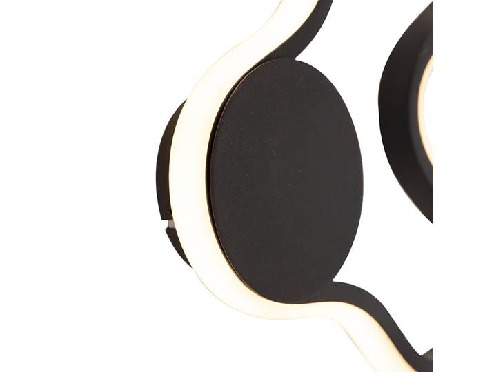 Applique murale moderne noire avec LED - Plomp