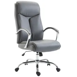 Décoshop26 - Verstellbarer grauer Bürostuhl aus Kunststoff BUR10257 BUR10257