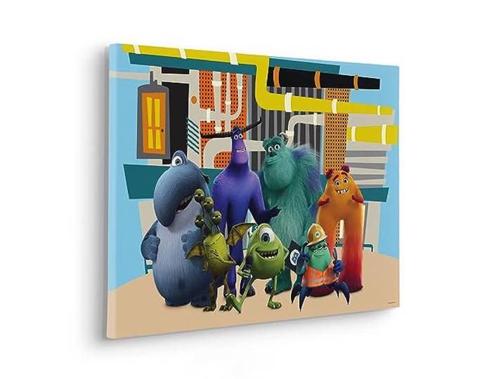 Komar Komar Keilrahmenbild - Monsters at Work - Größe 60 x 40 cm - Kinderzimmerbild, Wandbild, Kinderzimmer
