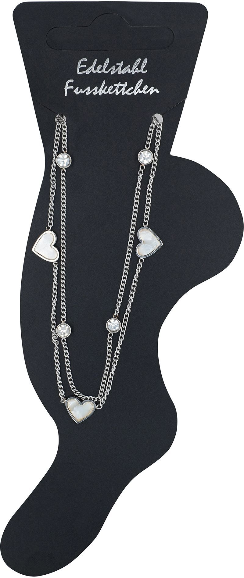 Fußkette ADELIA´S "Damen Fußkettchen ¿ aus Edelstahl" Gr. 22, silber, Fußketten, Damen, Edelstahl, Fußkette