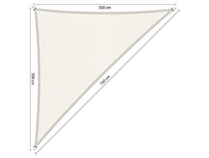 Shadow Comfort Schaduw Zeil Zonnescherm Waterdoorlatend HDPE Tuinluifel voor Buiten Tuin Terras UV Blok - Driehoek 5x5x7,10m - Arctic White