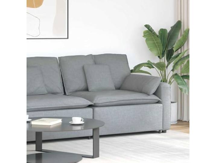 WXGTBKPR Modulares Sofa, 100 cm Sitzbreite, Armlehne Hellgrau, Stoff Platzsparend, Linke oder rechte Montage, Stabiler Metallrahmen, Bequem
