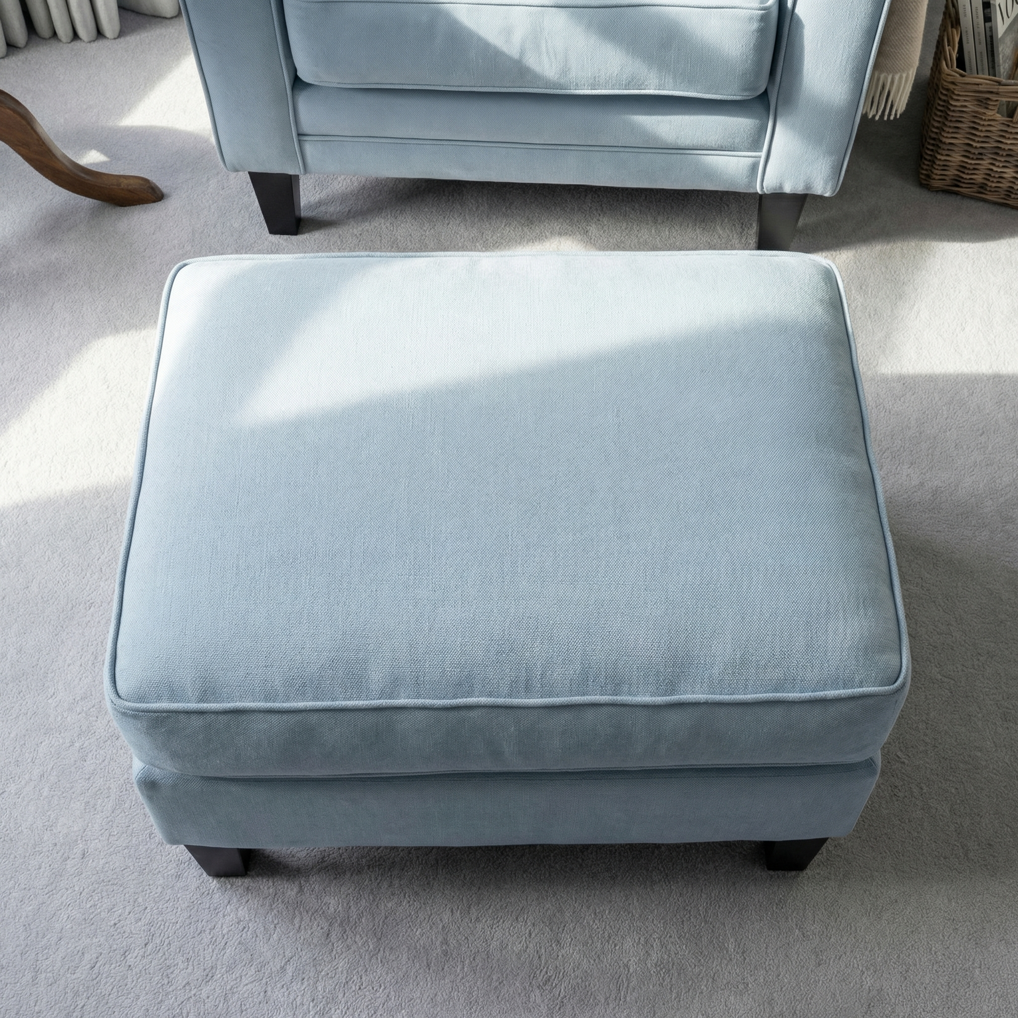 Sofa Style Wiltshire Footstool in Sky Blue