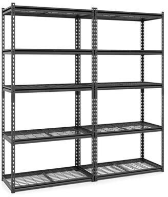 Costway 5-Tier Heavy-Duty Metal Shelving Unit with Adjustable Wire Rack Set of 2