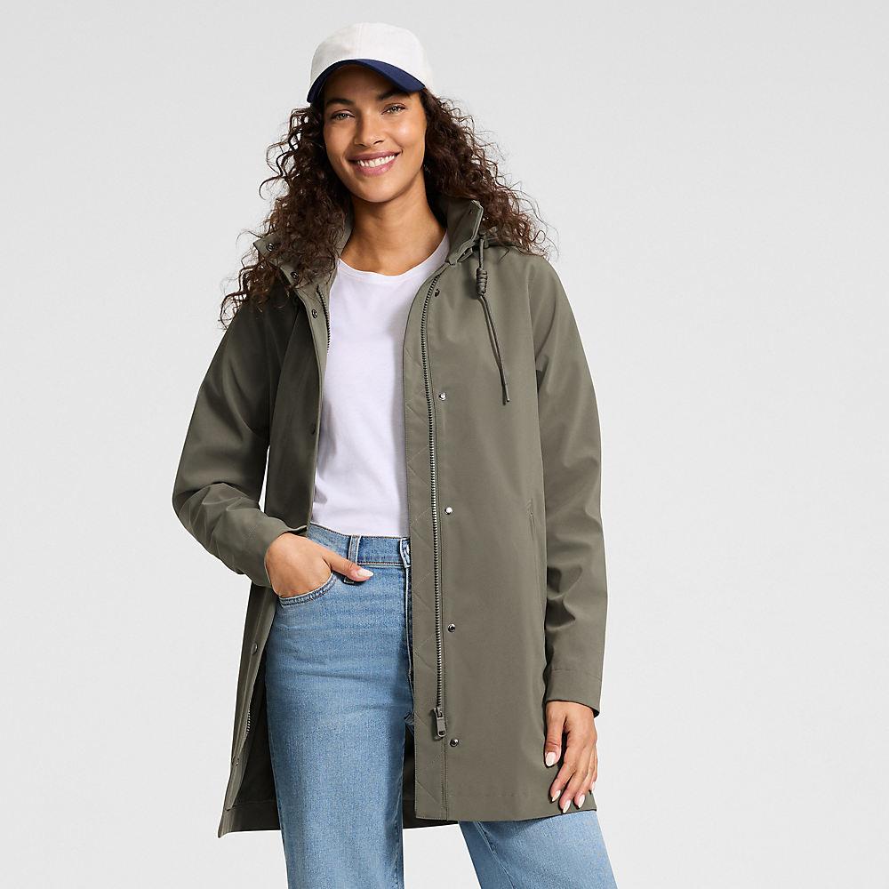 Leichte laminierte Regenjacke in Petite-Größe, Damen, size: petite, Grün, Polyester, by Lands' End