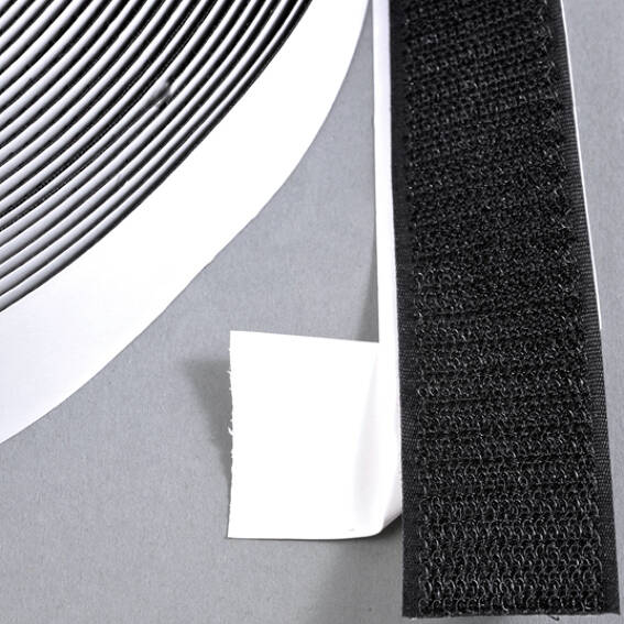 SPRINTIS Bande auto-agrippante, adhésif, crochet (rouleau de 25 m) 25 mm   noir, nylon, polyester