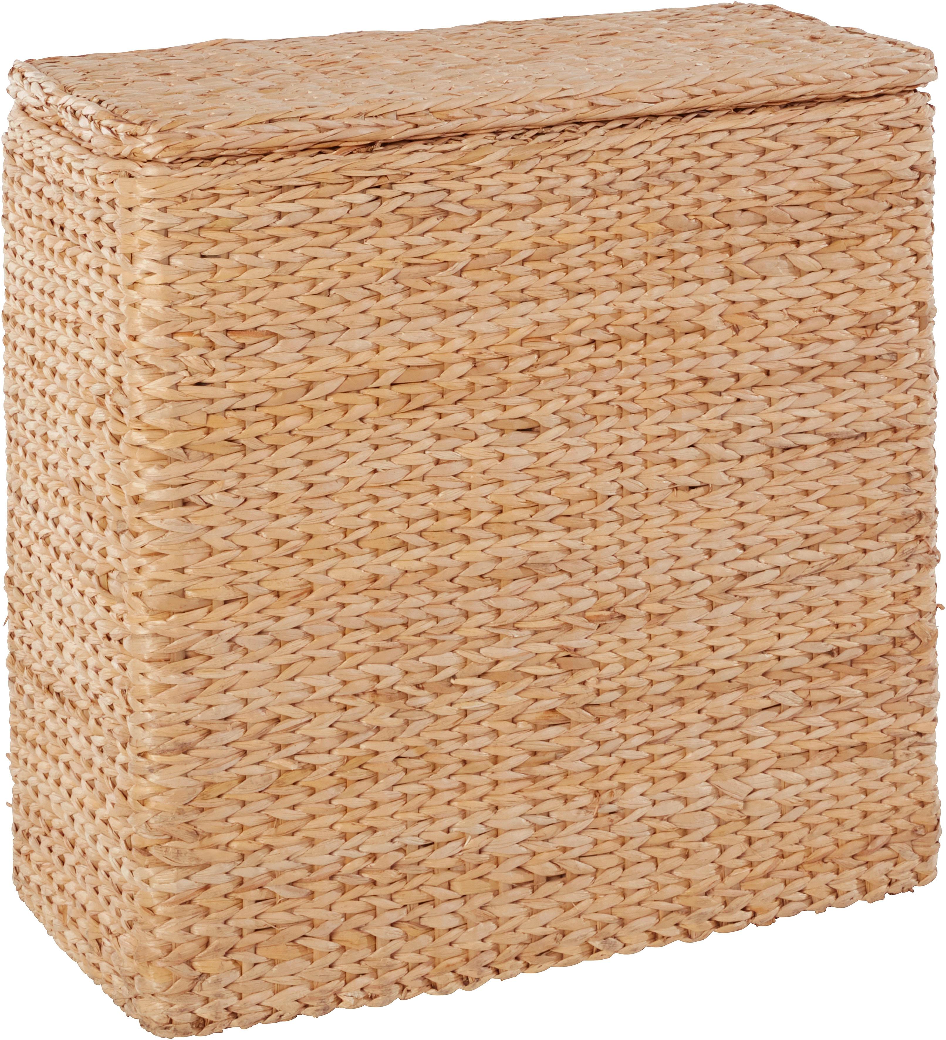 Wäschesortierer LOCKER, beige (natur), B:66cm H:64cm T:32cm, Binsengeflecht, Wäschesammler, Wäschesortierer, geflochtene Binse, Höhe 64 cm