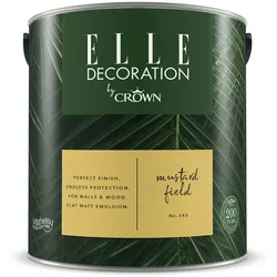 ELLE Decoration by Crown Premium Wandfarbe   Matt Mustard Field No.345  2,500L